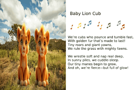 AI animated cards - Savanna baby animals