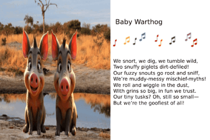 AI animated cards - Savanna baby animals