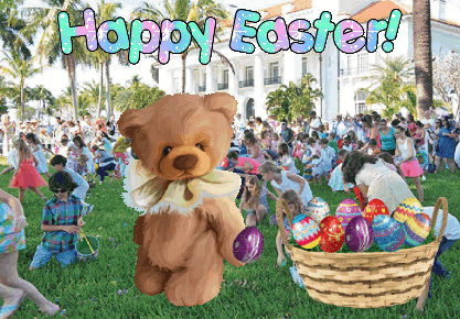 animated teddy bear Easter card