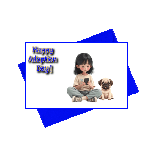 animated adopting middle-childhood greeting card