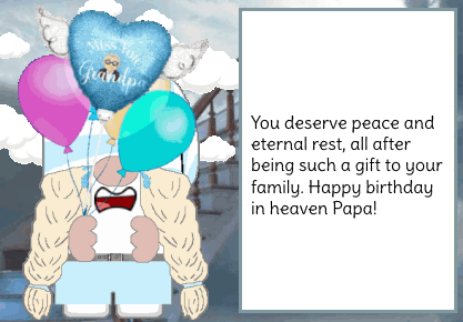 animated happy birthday in heave card - grandfather