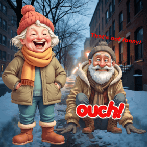 animated senior falling down
