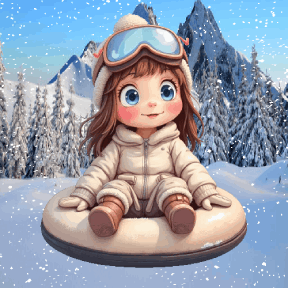 AI boys & girls snow tubing