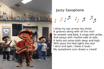 AI animated cards - high school band