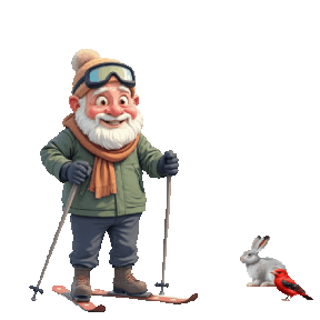 animated senior skiing
