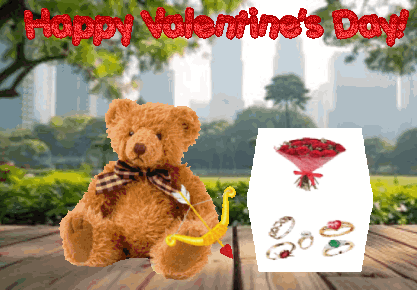 animated teddy bear Valentine's Day card