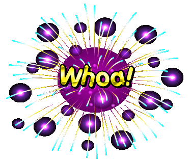 animated Word Art sticker Whoa