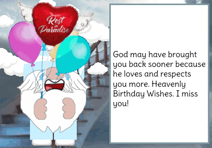 animated happy birthday in heave card - wife
