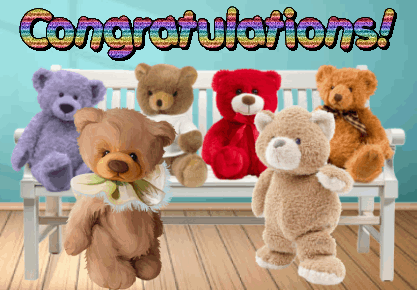 animated teddy bear phrases card