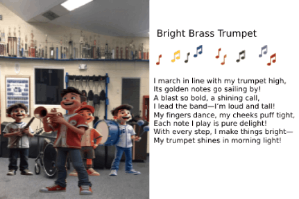 AI animated cards - high school band