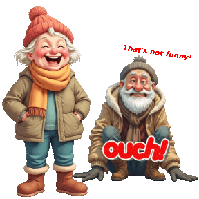 animated senior falling down
