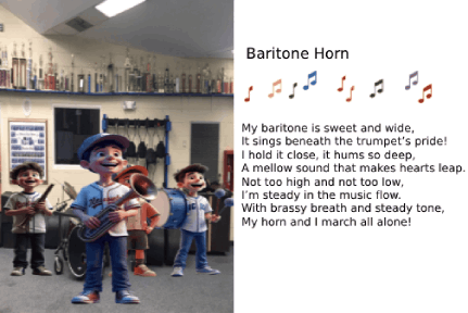 AI animated cards - high school band