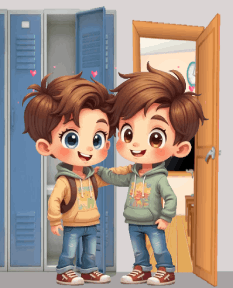 animated boys & girls best friends forever