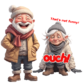 animated senior falling down
