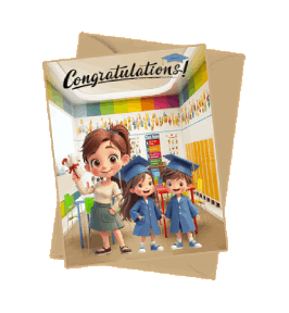animated graduation card - kindergarten