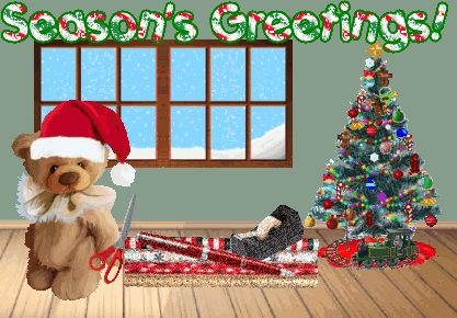 animated teddy bear Christmas card