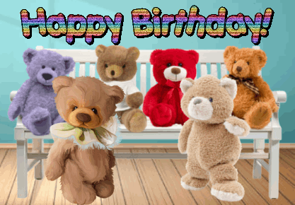 animated teddy bear phrases card