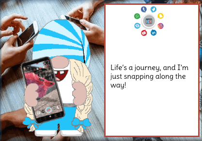 animated gnome social media card - Snapchat
