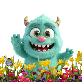 AI Generated Sticker - cute monster spring2