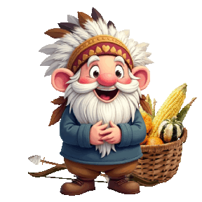 AI Generated Sticker - Native American gnome Thanksgiving