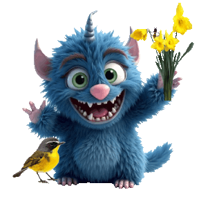 AI Generated Sticker - cute monster spring1