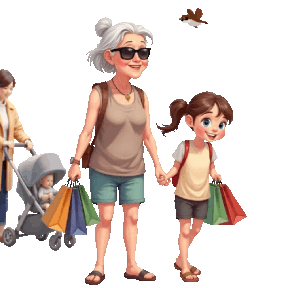 animated senior gone shopping
