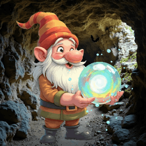 gnome holding a glowing ball