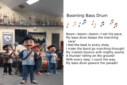 AI animated cards - high school band