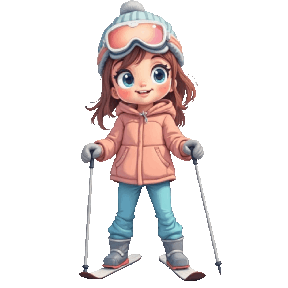 AI boys & girls skiing