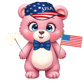 AI Generated Sticker - teddy bear patriotic