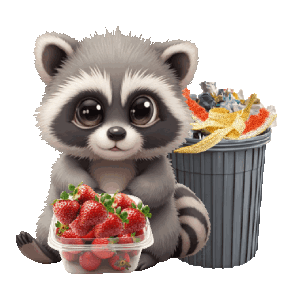 animated hungry racoon