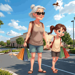 animated senior gone shopping