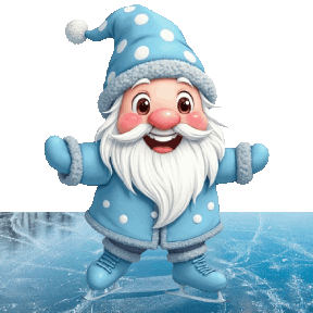 animatd gnome ice skating