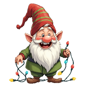 AI Generated Sticker - Gnome decorating for Xmas