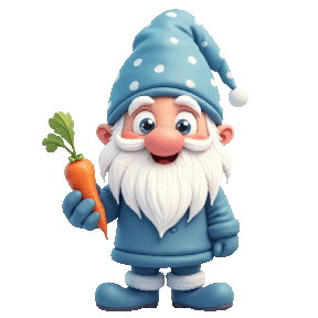 gnome building a snowman