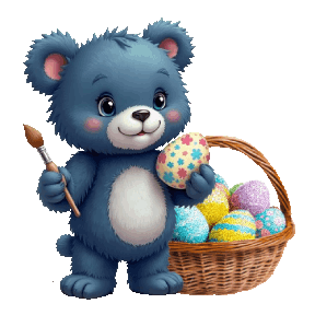 AI Generated Sticker - teddy bear Easter