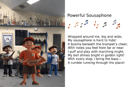 AI animated cards - high school band