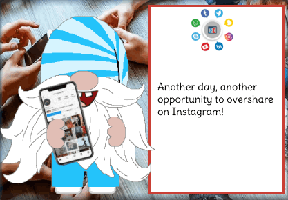 animated gnome social media card - Instagram