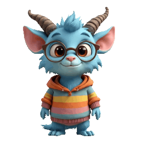 animated cute monster doing his thing