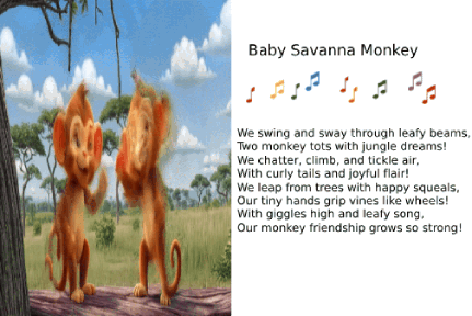 AI animated cards - Savanna baby animals