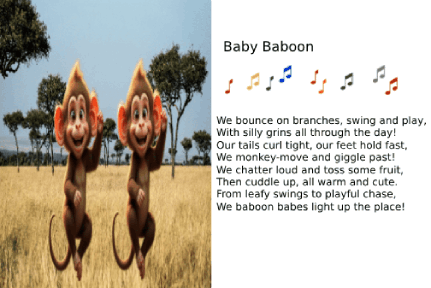 AI animated cards - Savanna baby animals