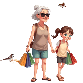 animated senior gone shopping