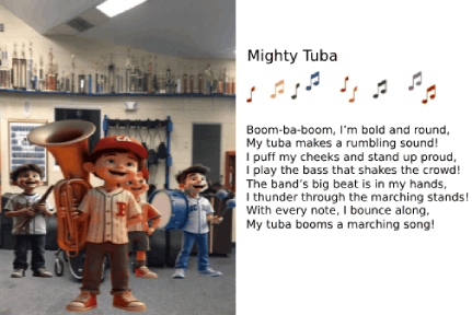 AI animated cards - high school band