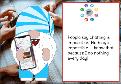 animated gnome social media card - Telegram