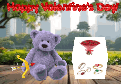 animated teddy bear Valentine's Day card