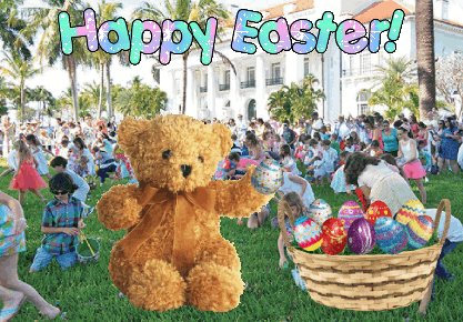animated teddy bear Easter card