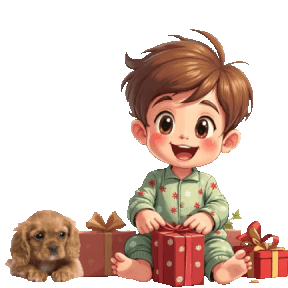 opening Christmas presents