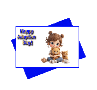 animated adopting toddler greeting card
