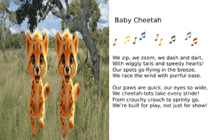 AI animated cards - Savanna baby animals