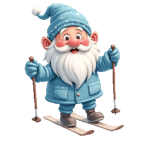 animated gnome skiing